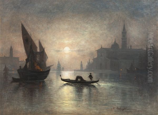 Venedig Bei Vollmond Oil Painting by Karl Heilmayer