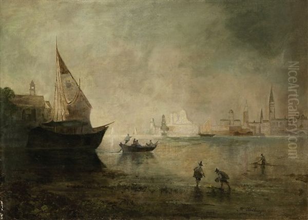 In Der Lagune Von Venedig Oil Painting by Karl Heilmayer