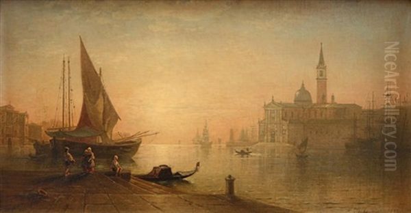 Vue De Venise Oil Painting by Karl Heilmayer