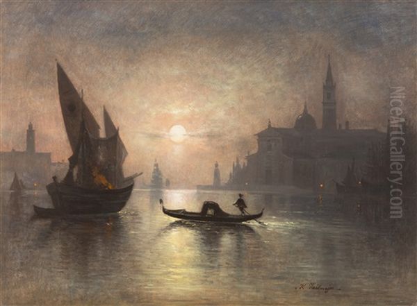 Venedig Bei Vollmond Oil Painting by Karl Heilmayer