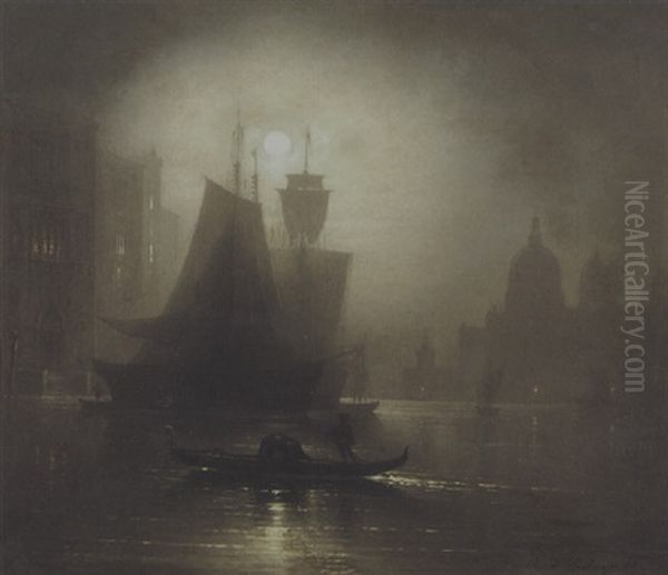 Venedig Bei Mondlicht Oil Painting by Karl Heilmayer