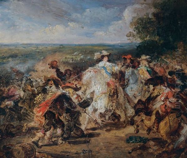 La Bataille De Rocroy, Le 19 Mai 1643 (sketch) Oil Painting by Francois-Joseph Heim