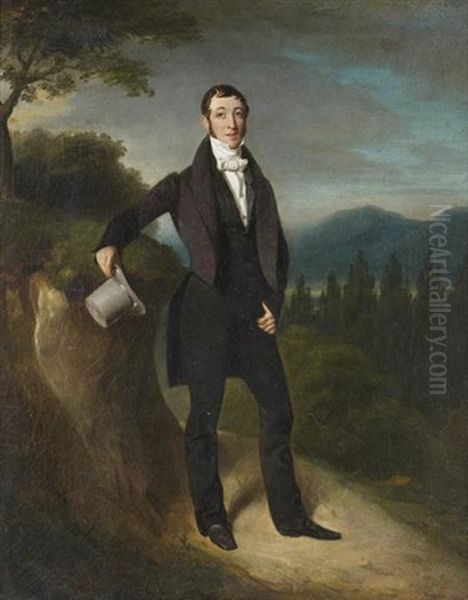 Portrait De Gentilhomme En Pied Oil Painting by Francois-Joseph Heim