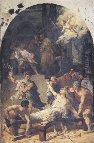 Le Martyre De Saint Cyr Et De Sainte Julitte Sa Mere Oil Painting by Francois-Joseph Heim