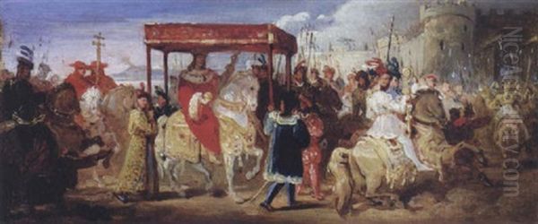 Charles Vii Entering Naples Oil Painting by Francois-Joseph Heim