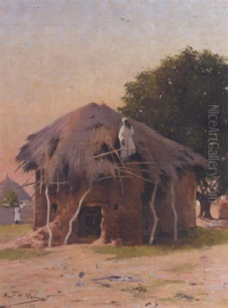 A Village In East Africa Oil Painting by Ernst M. Heims