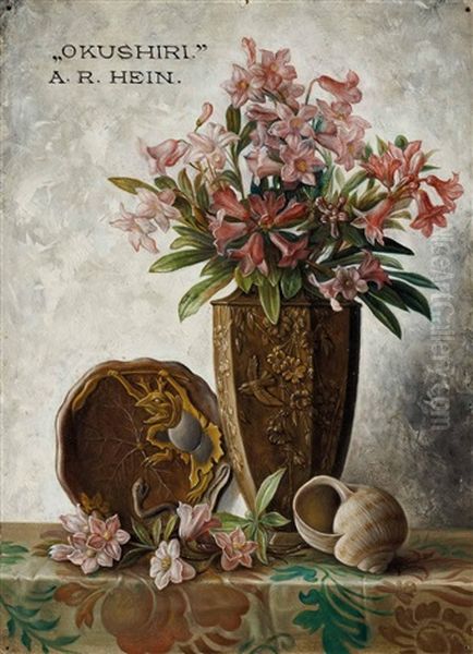 Stillleben Mit Blumen, Muscheln Und Teller Oil Painting by Alois Raimund Hein