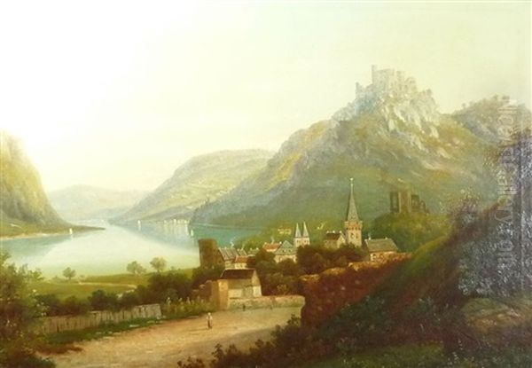 Der Rhein Bei Bacharach Oil Painting by Eduard Hein