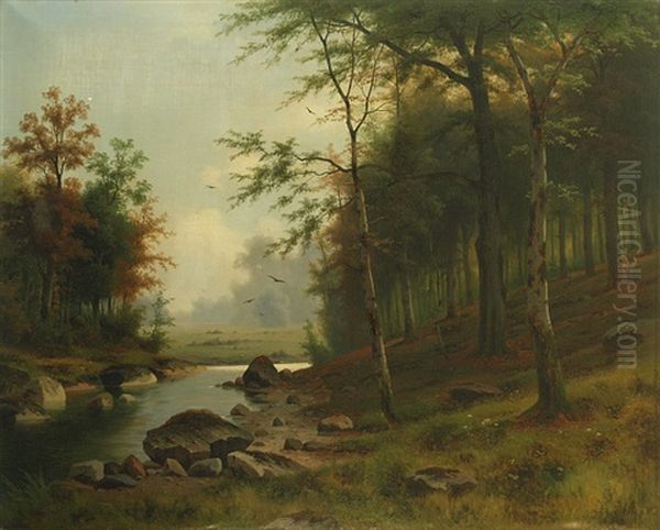 Waldlandschaft Mit Bachlauf Oil Painting by Eduard Hein