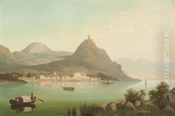 Drachenfels Oil Painting by Eduard Hein