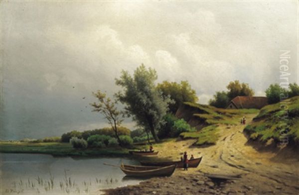 Am Seeufer Oil Painting by Eduard Hein