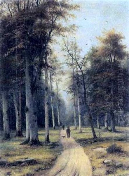 Jager Im Herbstwald Oil Painting by Eduard Hein