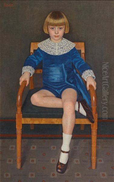 Portrait Of A Boy Oil Painting by Einar Hein