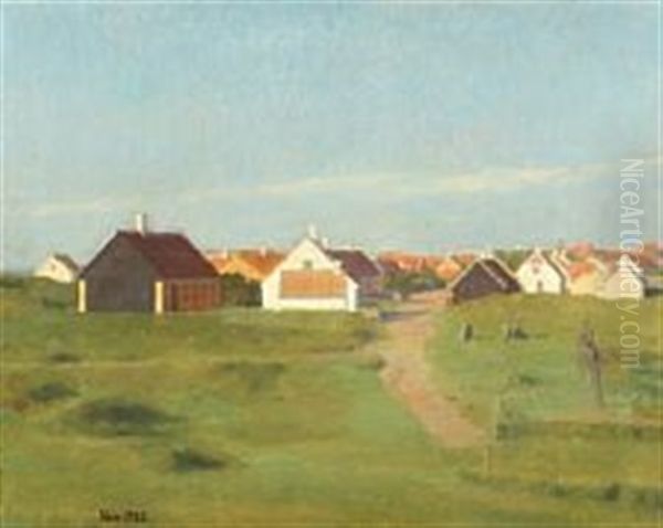 Skagen Seen From The Lantern Hill In Morning Sun Oil Painting by Einar Hein