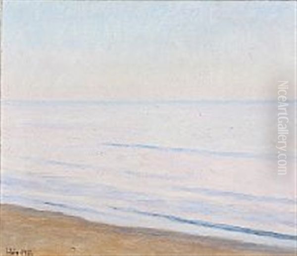 Beach Scene, Presumably From Skagen Oil Painting by Einar Hein