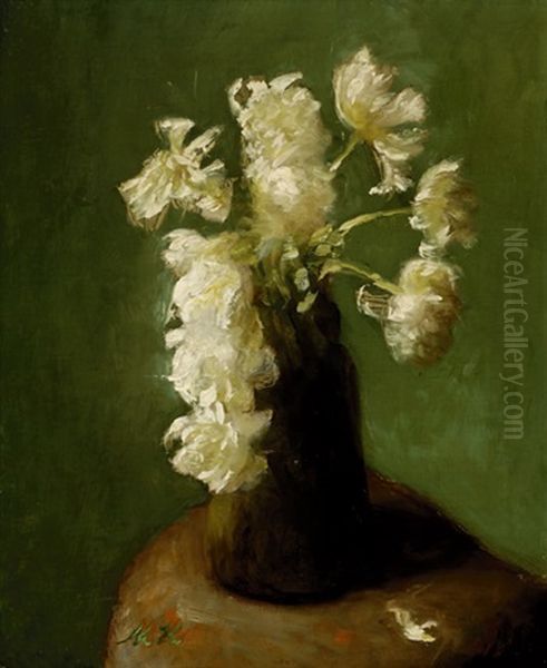 Still-life With White Peonies by Marie Heineken