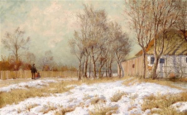 Landschaft Mit Bauernhaus Im Winter Oil Painting by Hans Heinen