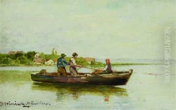 Fischer Auf Dem Chiemsee Oil Painting by Karl Adam Heinisch