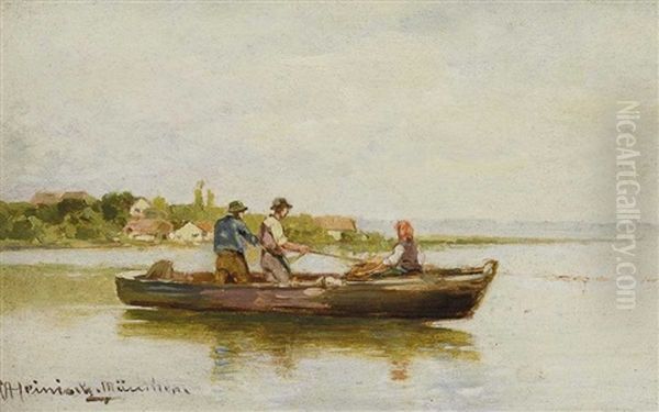 Fischer Auf Dem Chiemsee Oil Painting by Karl Adam Heinisch