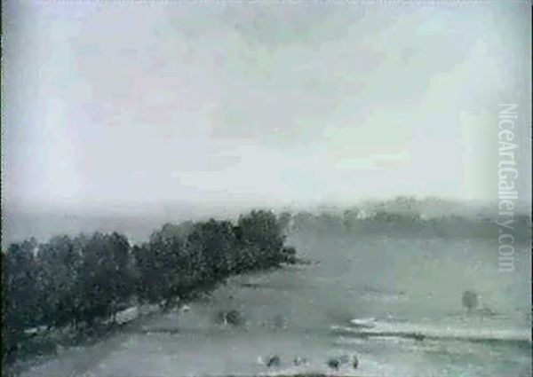 Ausblick Von Dachau Gegen Munchen Oil Painting by Karl Adam Heinisch