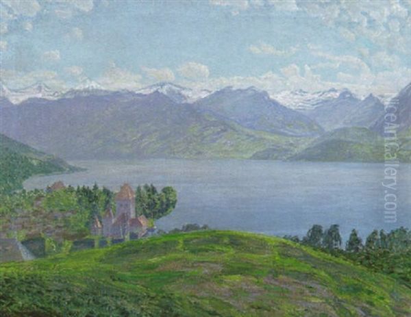 Am Thuner See In Der Schweiz Oil Painting by Theophil Heinke