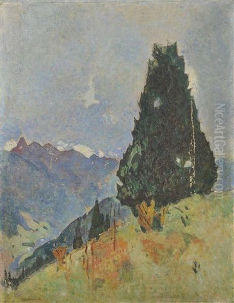 Landschaft Im Gebirge Oil Painting by Hans Richard Heinmann