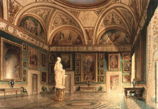 La Sala Dell'iliade In Der Galleria Palatina Zu Florenz Oil Painting by Franz Heinrich