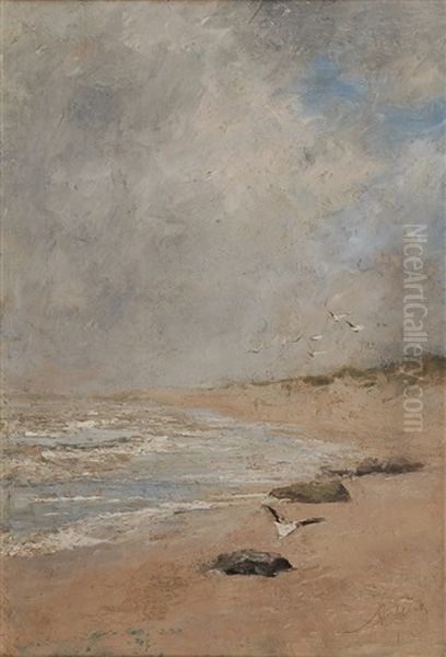 La Plage Oil Painting by Armand Jean Heins