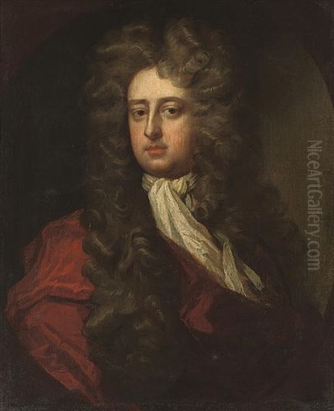 Portrait Of Henry Pelham In A Red Robe And White Cravat Oil Painting by John Theodore Heins