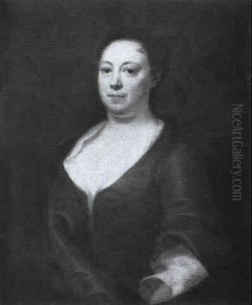 Portrait Of Grace Briggs, Wife Of Henry Briggs Oil Painting by John Theodore Heins