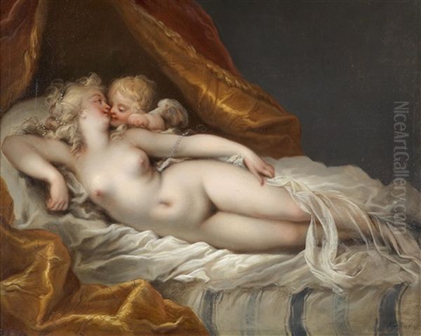 Venus Und Amor Oil Painting by Johann Ernst Heinsius