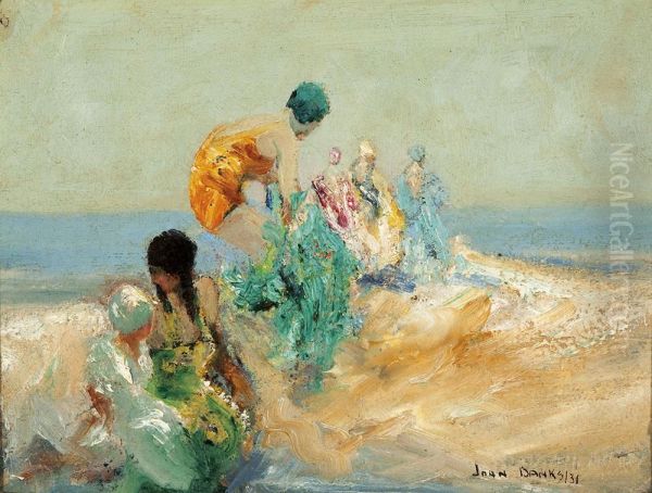 Beach Belles Oil Painting by John D. Banks