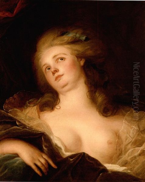 A Young Lady Reclining Oil Painting by Johann Ernst Heinsius