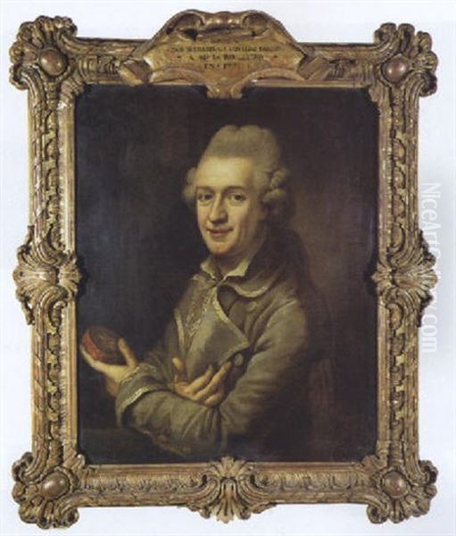 Portrait D'homme Tenant Un Medaillon by Johann Ernst Heinsius