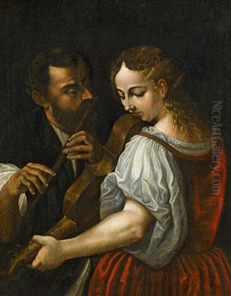 Musizierendes Paar Oil Painting by Joseph Heintz the Elder