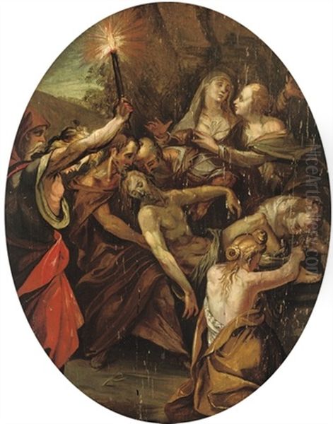 The Entombment Of Christ Oil Painting by Joseph Heintz the Elder