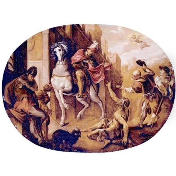 Saint Martin Dividing His Cloak Oil Painting by Joseph Heintz the Elder