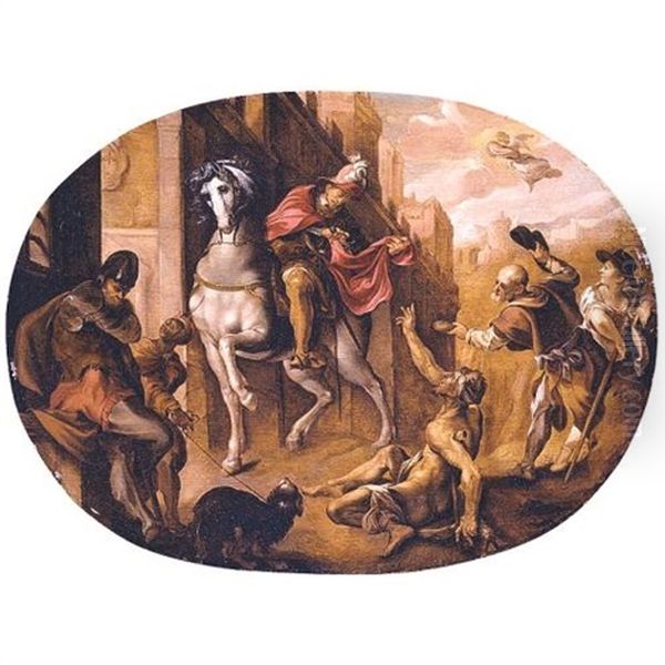 Saint Martin Dividing His Cloak Oil Painting by Joseph Heintz the Elder