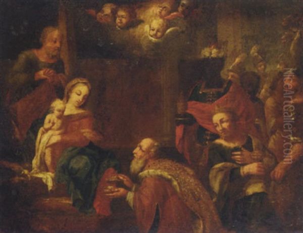 The Adoration Of The Magi Oil Painting by Joseph Heintz the Elder