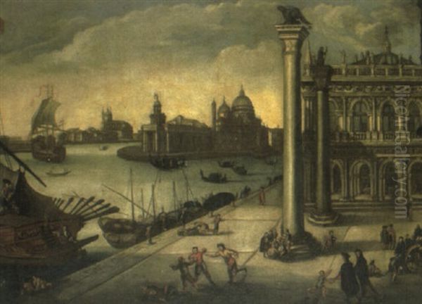 View Of The Molo, Venice Oil Painting by Joseph Heintz the Elder