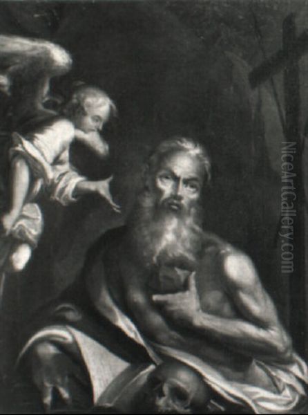 Der Heilige Hieronymus Mit Dem Engel Oil Painting by Joseph Heintz the Elder