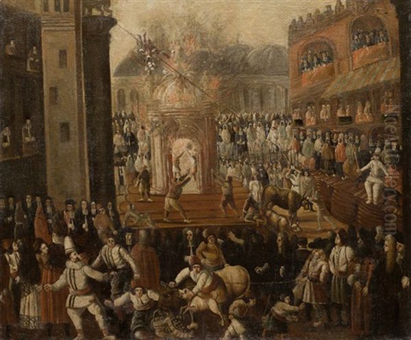 El Escena Veneciana De Carnaval Oil Painting by Joseph Heintz the Younger