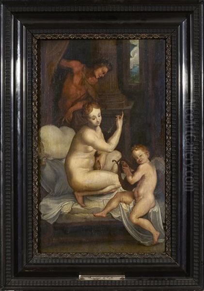 Venus, Amor Och Apollo Oil Painting by Joseph Heintz the Younger