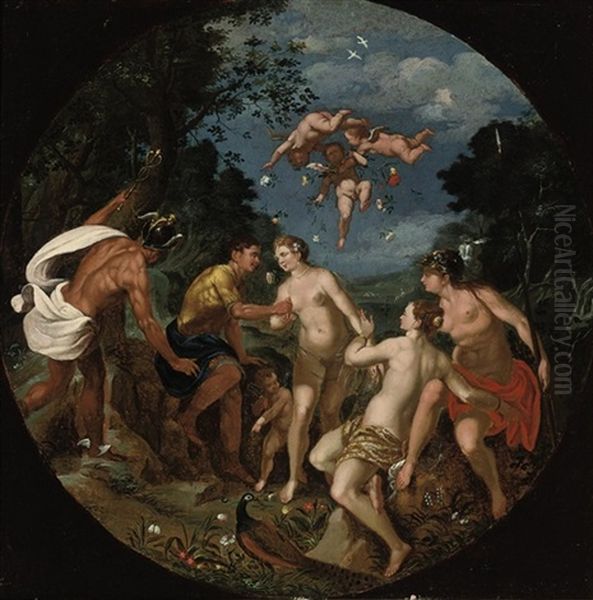 The Judgement Of Paris Oil Painting by Joseph Heintz the Younger