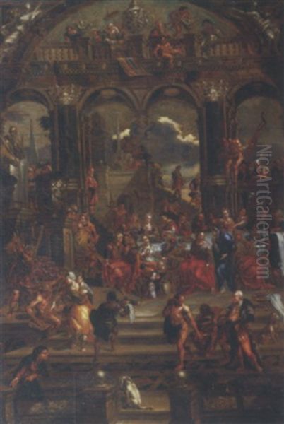 The Wedding Feast At Cana Oil Painting by Joseph Heintz the Younger