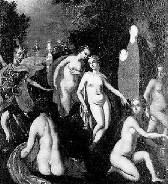 Diana And Her Nymphs Surprised By Actaeon Oil Painting by Joseph Heintz the Younger