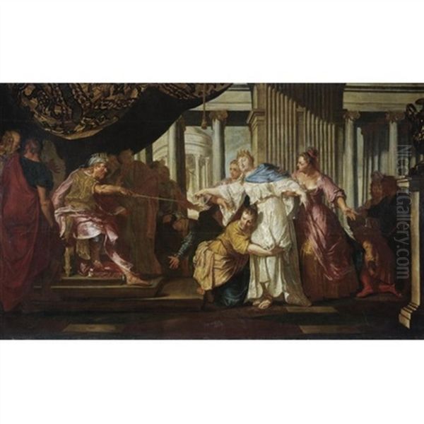 Esther And Ahasuerus Oil Painting by Daniele Heintz