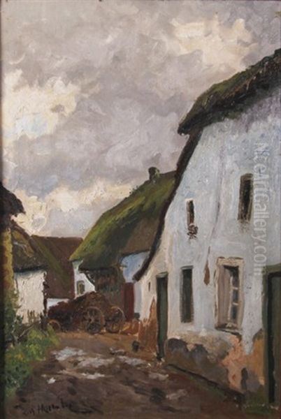 Rue De Village Oil Painting by Richard Heintz