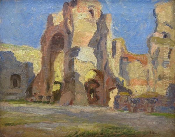 Ruine Aux Thermes De Caracalla, Rome Oil Painting by Richard Heintz