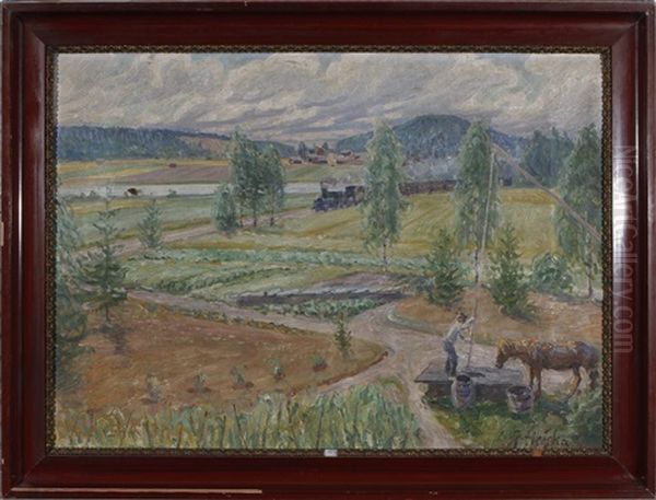 Country Side Oil Painting by Jonas Heiska